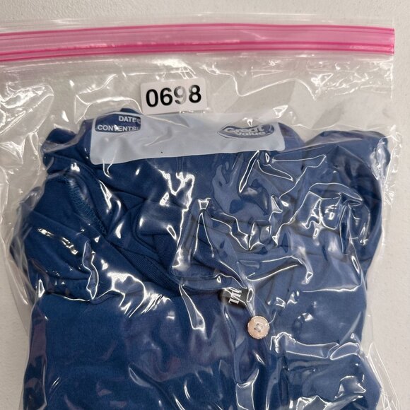 Allegra K Plus Size 4X Blue Long Sleeve Lace Panel V-Neck Tunic Top Button Boho - Picture 11 of 11